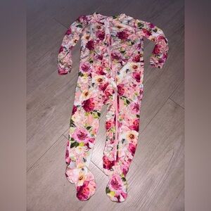 Posh peanut floral sleeper long sleeve 12/18m bamboo zipper ruffles